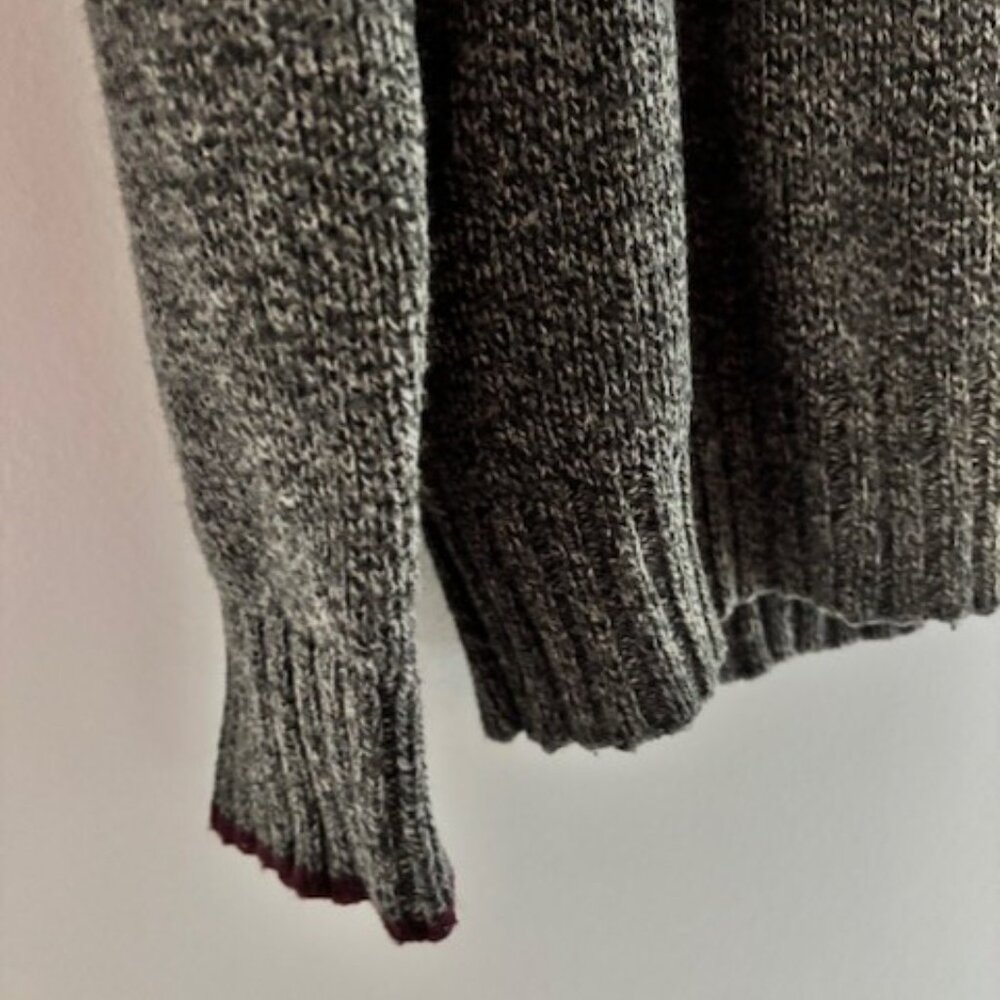 Banana Republic L Shawl Neck Sweater Gray Long Sleeve Cozy Luxe Preppy Knit - Picture 6 of 8
